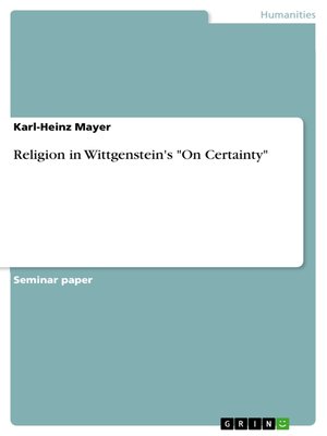 cover image of Religion in Wittgenstein's "On Certainty"